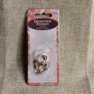 Earring Hook w/Glass stone